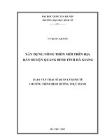 Xây dựng nông thôn mới trên địa bàn huyện quang bình tỉnh hà giang 