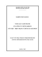 Năng lực cạnh tranh của công ty chứng khoán tân việt   hiện trạng và đề xuất giải pháp 