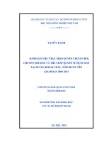 đánh giá việc thực hiện quyền chuyển đổi, chuyển nhượng và thế chấp quyền sử dụng đất tại huyện khoái châu, tỉnh hưng yên giai đoạn 2009  2013