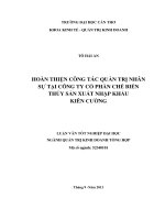 hoàn thiện công tác quản trị nhân sự tại công ty cổ phần chế biến thủy sản xuất nhập khẩu kiên cường