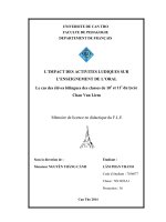 l’impact des activites ludiques sur l’enseignement de l’oral le cas des élèves bilingues des classes de 10e et 11e du lycée