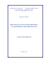 phân tích các yếu tố tác động môi trường của loại hình dự án thủy điện tích năng