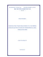 đánh giá thực trạng hoạt động của văn phòng đăng ký quyền sử dụng đất thành phố hạ long, tỉnh quảng ninh