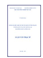 đánh giá biểu hiện di truyền một số tính trạng ở con lai f1 của các cặp lúa lai hai dòng chất lượng cao