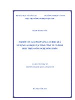 nghiên cứu giải pháp nâng cao hiệu quả sử dụng lao động tại tổng công ty cổ phần phát triển công nghệ nông thôn