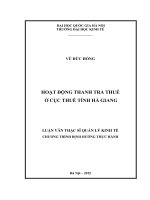 Hoạt động thanh tra thuế ở cục thuế tỉnh hà giang 