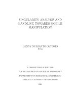 Singularity analysis and handling towards mobile manipulation 