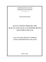 Quản lý chương trình mục tiêu quốc gia nước sạch và vệ sinh môi trường nông thôn ở việt nam
