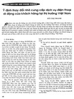 Ý định thay đổi nhà cung cấp dịch vụ điện thoại di động của khách hàng tại thị trường việt nam
