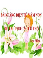 Bài giảng điện tử mầm non lớp Mầm đề tài Thơ các cô thợ
