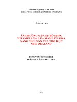 ảnh hưởng của sự bổ sung vitamin e và lúa mầm lên khả năng sinh sản của thỏ đực new zealand