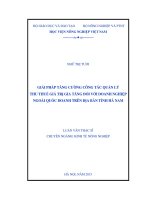 giải pháp tăng cường công tác quản lý thu thuế giá trị gia tăng đối với doanh nghiệp ngoài quốc doanh trên địa bàn tỉnh hà nam