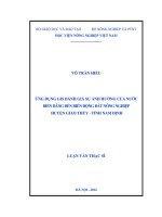 Ứng dụng GIS đánh giá sự ảnh hưởng của nước biển dâng đến biến động đất nông nghiệp huyện giao thủy   tỉnh nam định
