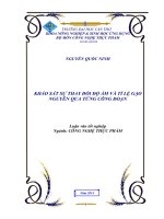 khảo sát sự thay đổi độ ẩm và tỉ lệ gạo nguyên qua từng công đoạn