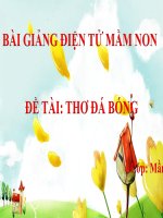 Bài giảng điện tử mầm non lớp Mầm đề tài Thơ đá bóng