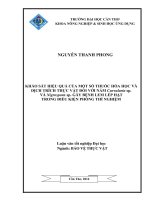 khảo sát hiệu quả của một số thuốc hóa học và dịch trích thực vật đối với nấm curvularia sp  và nigrospora sp  gây bệnh lem lép hạt trong điều kiện phòng thí nghiệm