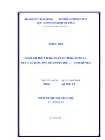 Đánh giá hoạt động của văn phòng đăng ký quyền sử dụng đất thành phố phủ lý tỉnh hà nam