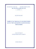 Nghiên cứu sự tham gia của người dân trong quản lý thủy lợi nội đồng tại huyện hải hậu, tỉnh nam định