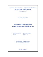 Phát triển chăn nuôi bò thịt tại huyện văn giang, tỉnh hưng yên