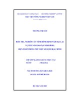 điều tra, nghiên cứu tình hình bệnh nấm hại lạc vụ thu năm 2014 tại ninh bình; biện pháp phòng trừ một số bệnh hại chính