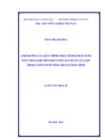 ảnh hưởng của quy trình thực hành chăn nuôi tốt (vietgahp) đến khả năng sản xuất của lợn trong chăn nuôi nông hộ tại thái bình