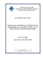 khảo sát sự ảnh hưởng của muối calcium chloride đến sự thay đổi cấu trúc của cà rốt trong quá trình chế biến nhiệt