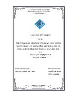 thực trạng và giải pháp nâng cao chất lượng nguồn nhân lực trong lĩnh vực khoa học và công nghệ ở tỉnh bến tre giai đoạn 2011 2015