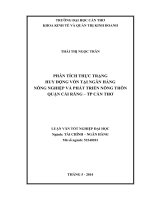 phân tích thực trạng huy động vốn tại ngân hàng nông nghiệp và phát triển nông thôn quận cái răng – tp cần thơ