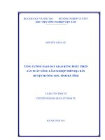 tăng cường giao đất giao rừng phát triển sản xuất nông lâm nghiệp trên địa bàn huyện hương sơn, tỉnh hà tĩnh