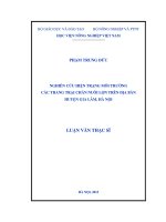 nghiên cứu hiện trạng môi trường các trang trại chăn nuôi lợn trên địa bàn huyện gia lâm, hà nội