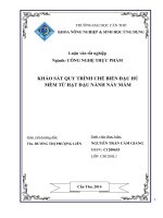 khảo sát quy trình chế biến đậu hủ mềm từ hạt đậu nành nảy mầm