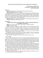 KẾT QUẢ bước  đầu PHẪU THUẬT TIM tại BỆNH VIỆN NHI  ĐỒNG 2 