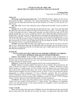 ĐÁNH gía kết QUẢ điếu TRỊ BỆNH VIÊM tắc  ĐỘNG MẠCH mạn TÍNH HAI CHI  dưới 