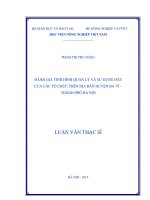 đánh giá tình hình quản lý và sử dụng đất của các tổ chức trên địa bàn huyện ba vì, thành phố hà nội
