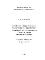 nghiên cứu mối quan hệ giữa trách nghiệm xã hội, hiệu quả tài chính và lợi ích kinh doanh của doanh nghiệp ở thành phố cần thơ