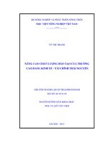 nâng cao chất lượng đào tạo của trường cao đẳng kinh tế và tài chính thái nguyên