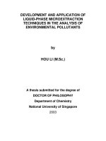 Development and application of liquid phase microextraction techniques in the analysis of environmental pollutants 
