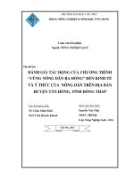 đánh giá tác động của chương trình cùng nông dân ra đồng đến kinh tế và ý thức của nông dân trên địa bàn huyện tân hồng, tỉnh đồng tháp