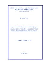 Thực trạng và giải pháp nâng cao hiệu quả hoạt động của văn phòng đăng ký quyền sử dụng đất huyện sơn động, tỉnh bắc giang