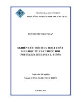nghiên cứu trích ly hoạt chất sinh học từ cây thuốc dòi (pouzolzia zeylanca l  benn)