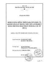 Định lượng đồng thời paracetamol và quinin sulfat trong viên nén antigrip f bằng phương pháp phân tích đa cấu tử (mca)