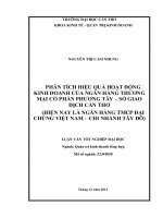 phân tích hiệu quả hoạt động kinh doanh của ngân hàng thương mại cổ phần phương tây – sở giao dịch cần thơ (hiện nay là ngân hàng tmcp đại chúng việt nam – chi nhánh tây đô)