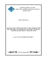 khảo sát quy trình giết mổ và một số bệnh tích đại thể trên gan, phổi heo tại lò mổ tập trung tập sơn, huyện trà cú, tỉnh trà vinh