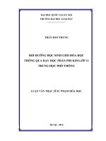 Bồi dưỡng học sinh giỏi hóa học thông qua dạy học phần phi kim lớp 11 trung học phổ thông