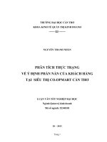 phân tích thực trạng về ý định phàn nàn của khách hàng tại siêu thị co.opmart cần thơ