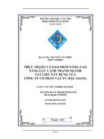 thực trạng và giải pháp nâng cao năng lực cạnh tranh ngành vật liệu xây dựng của công ty cổ phần vật tư hậu giang