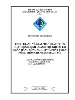 thực trạng và giải pháp phát triển hoạt động kinh doanh thẻ ghi nợ tại ngân hàng nông nghiệp và phát triển nông thôn chi nhánh rạch sỏi