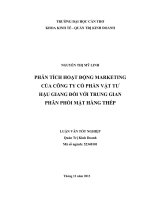 phân tích hoạt động marketing của công ty cổ phần vật tư hậu giang đối với trung gian phân phối mặt hàng thép