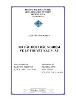 500 câu hỏi trắc nghiệm về lý thuyết xác suất