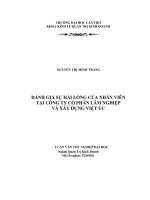 Đánh giá sự hài lòng của nhân viên tại công ty cổ phần lâm nghiệp và xây dựng việt úc